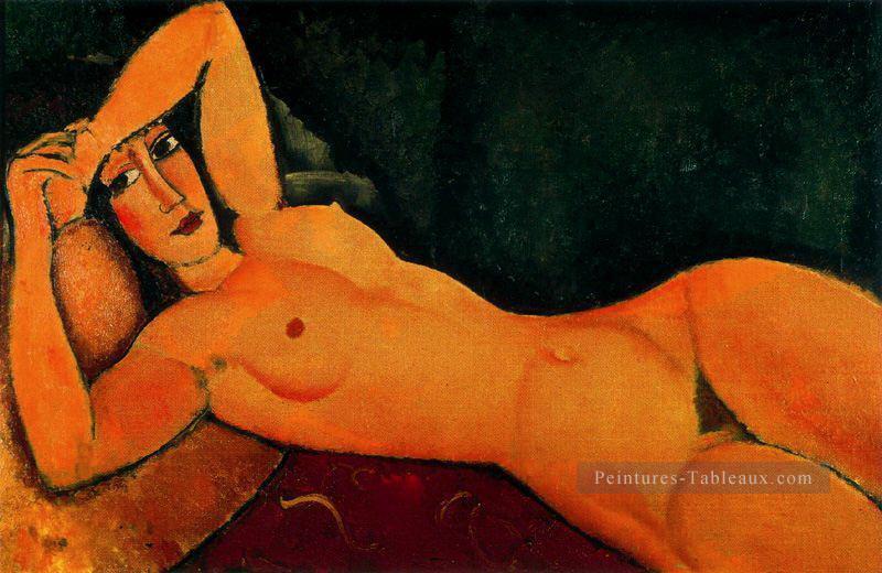 nu couché avec le bras gauche reposant sur le front 1917 Amedeo Modigliani Peintures à l'huile